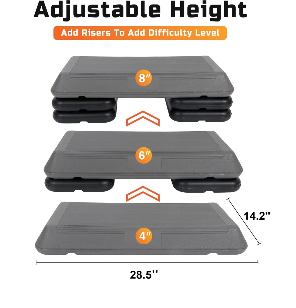 28.5'' Exercise Aerobic Step Platform with 4 Risers L154