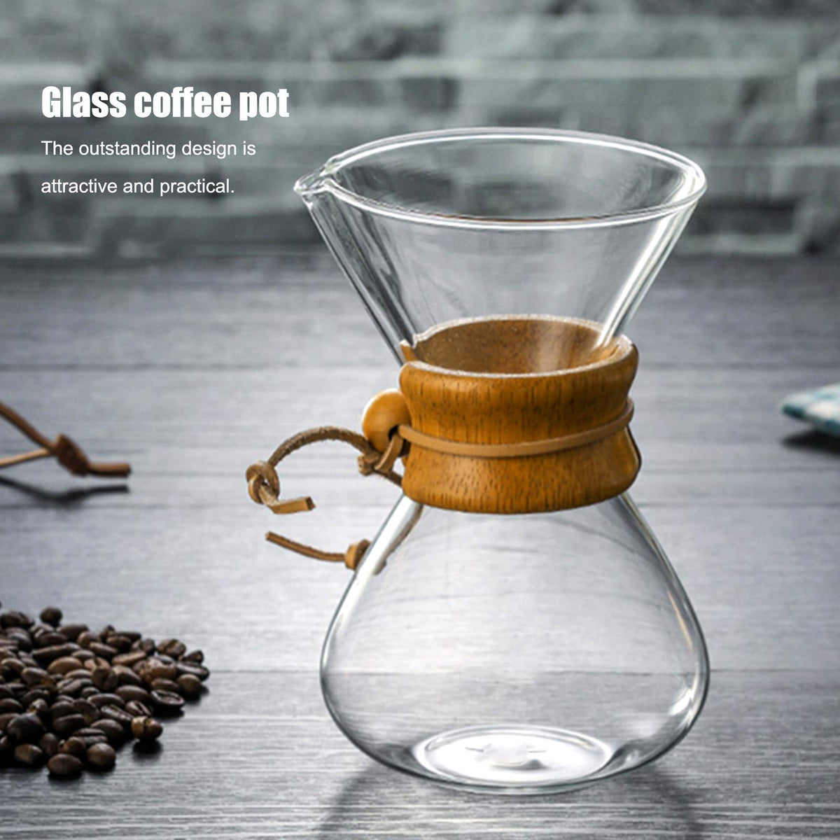 Glass Coffee Maker with Stainless Steel Filter 600ml L412