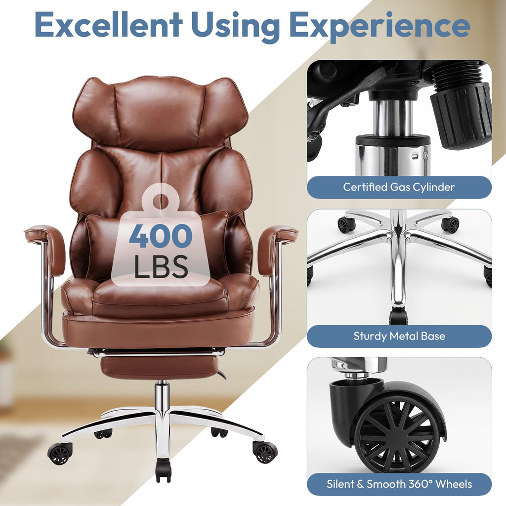 Brown Ergonomic Leather Office Chair P164