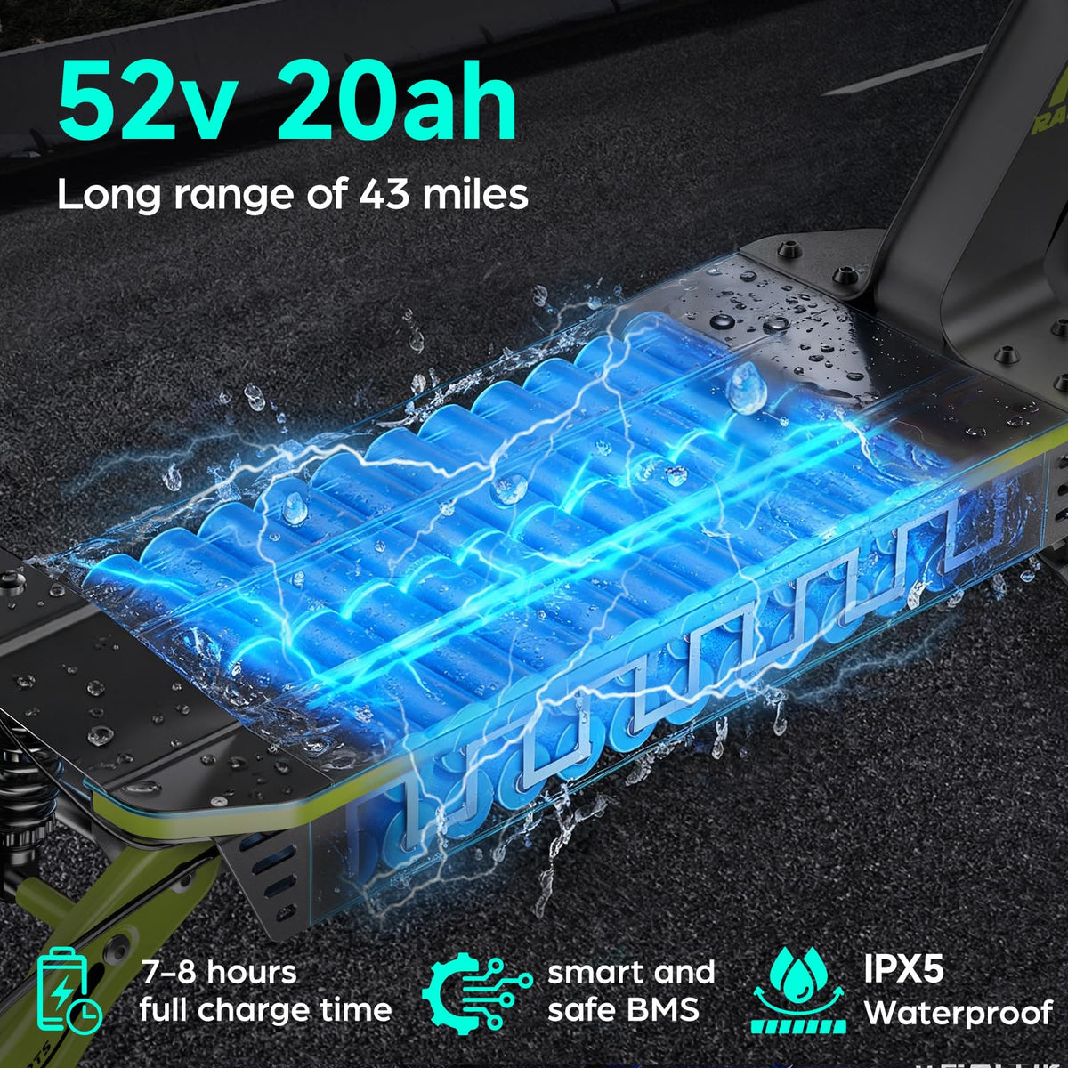 1500W 52V 20ah Electric Scooter J10381