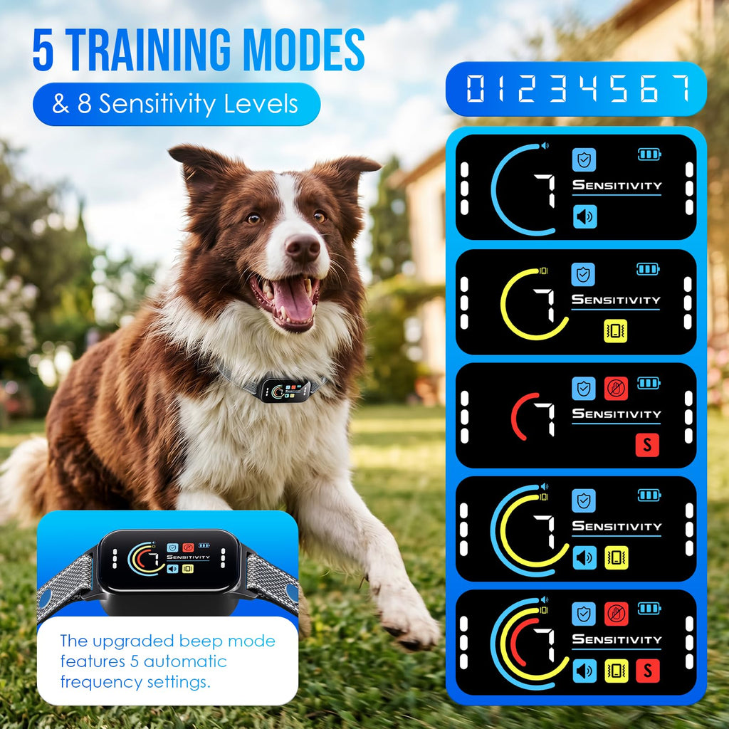 Dog Bark Collar 2 Pack, 7 Sensitivity Levels, 5 Training Modes L807