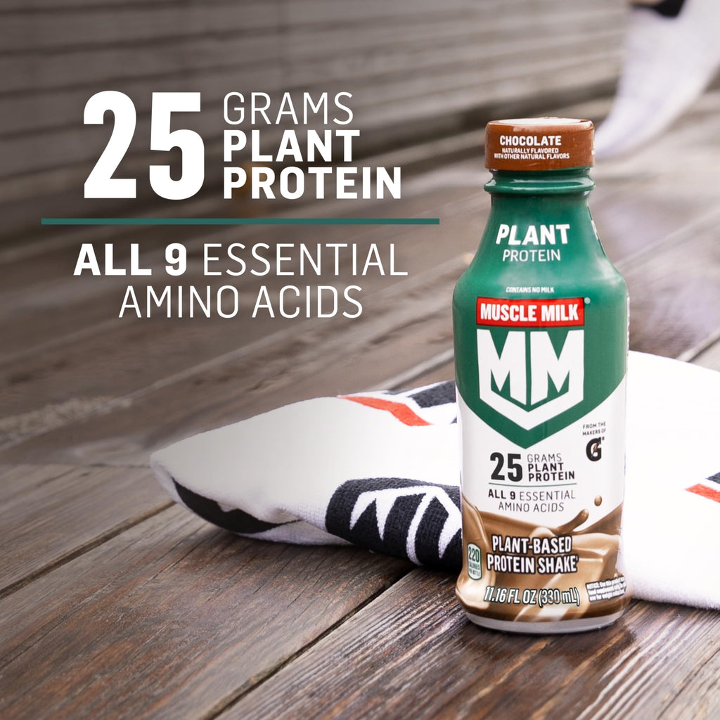 Plant Based Protein Shake Chocolate 11.16 Fl Oz Pack of 12 B670
