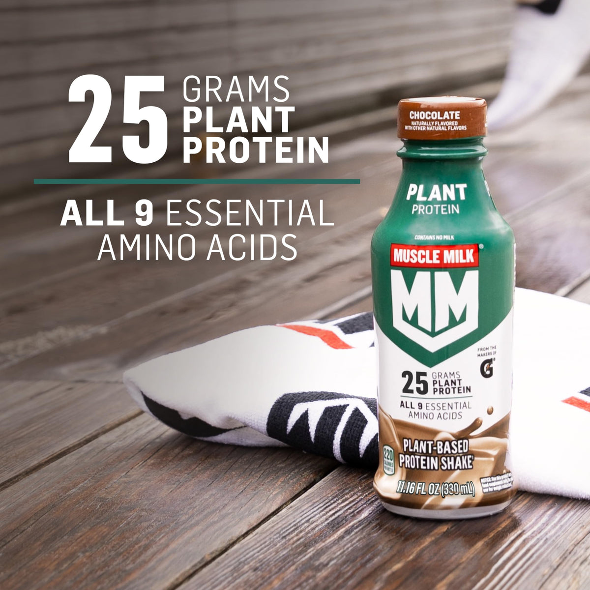 Plant Based Protein Shake Chocolate 11.16 Fl Oz Pack of 12 B670