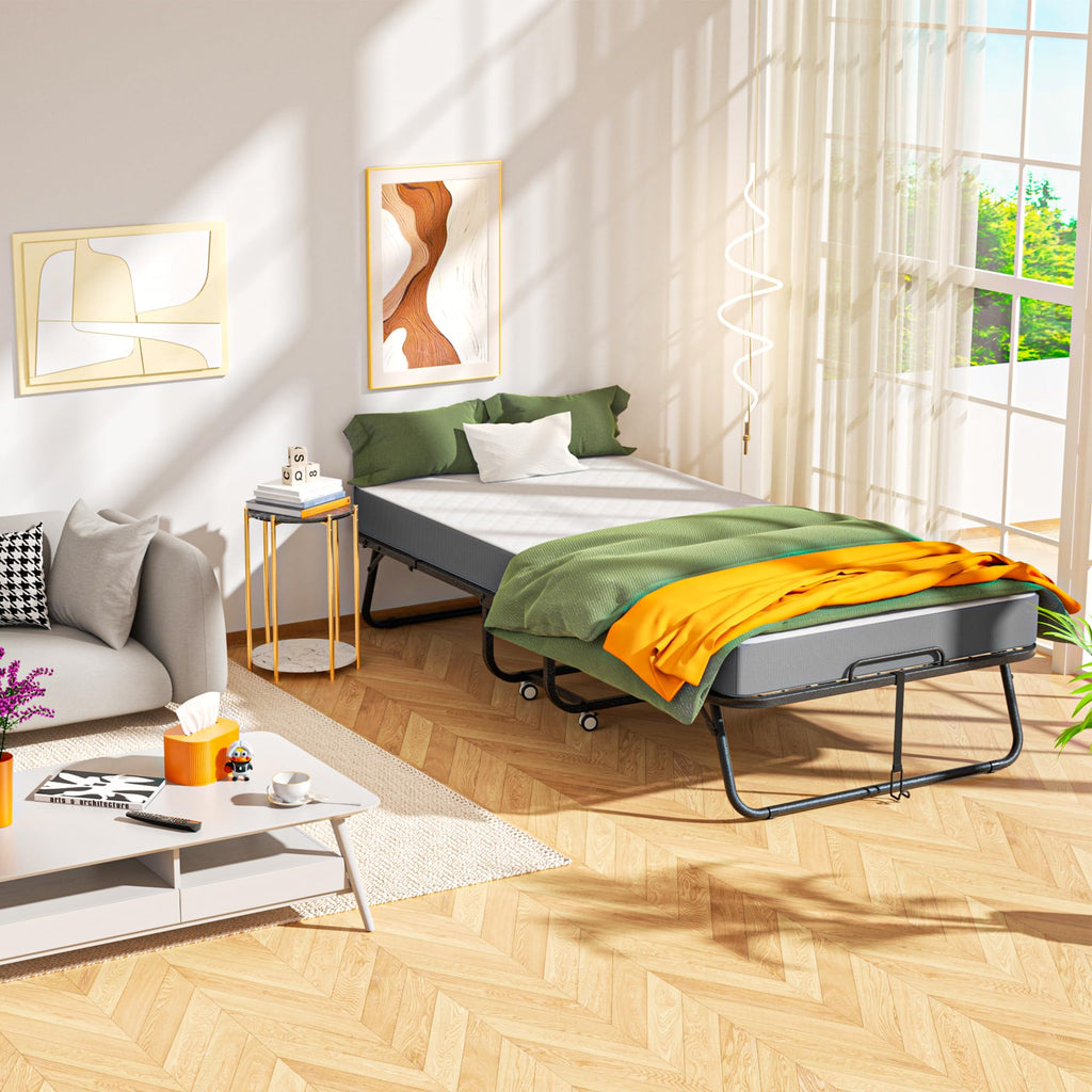 Folding Bed with 5-inch Memory Foam Mattress O91136