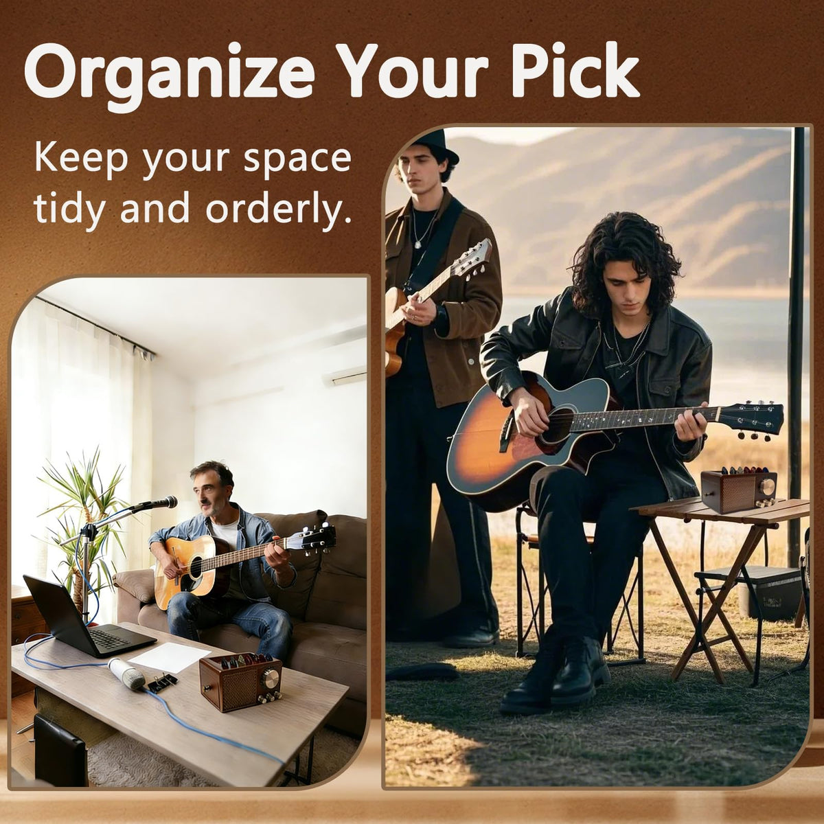 Wooden Guitar Pick Holder M30712