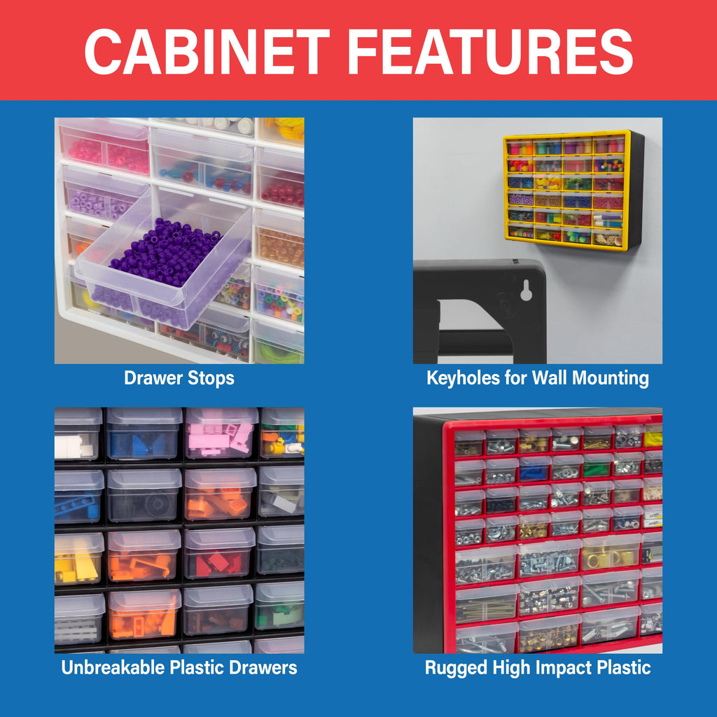 44 Drawer Black Plastic Storage Cabinet Z394