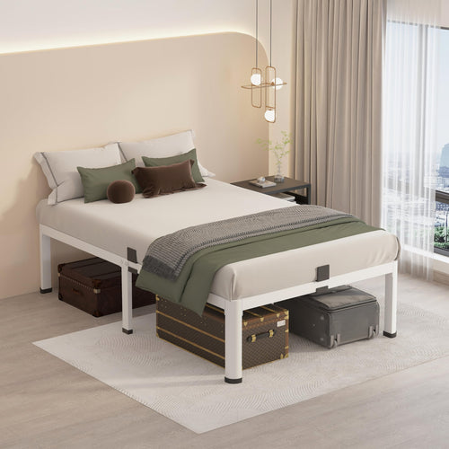 14 Inch Twin Metal Platform Bed Frame White K645314