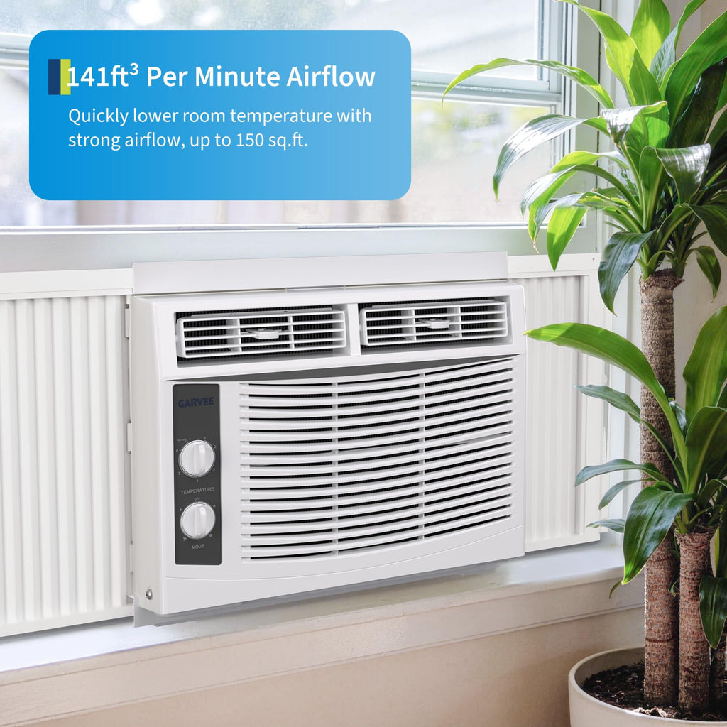 5000 BTU White Window Air Conditioner with Fan Function F47413