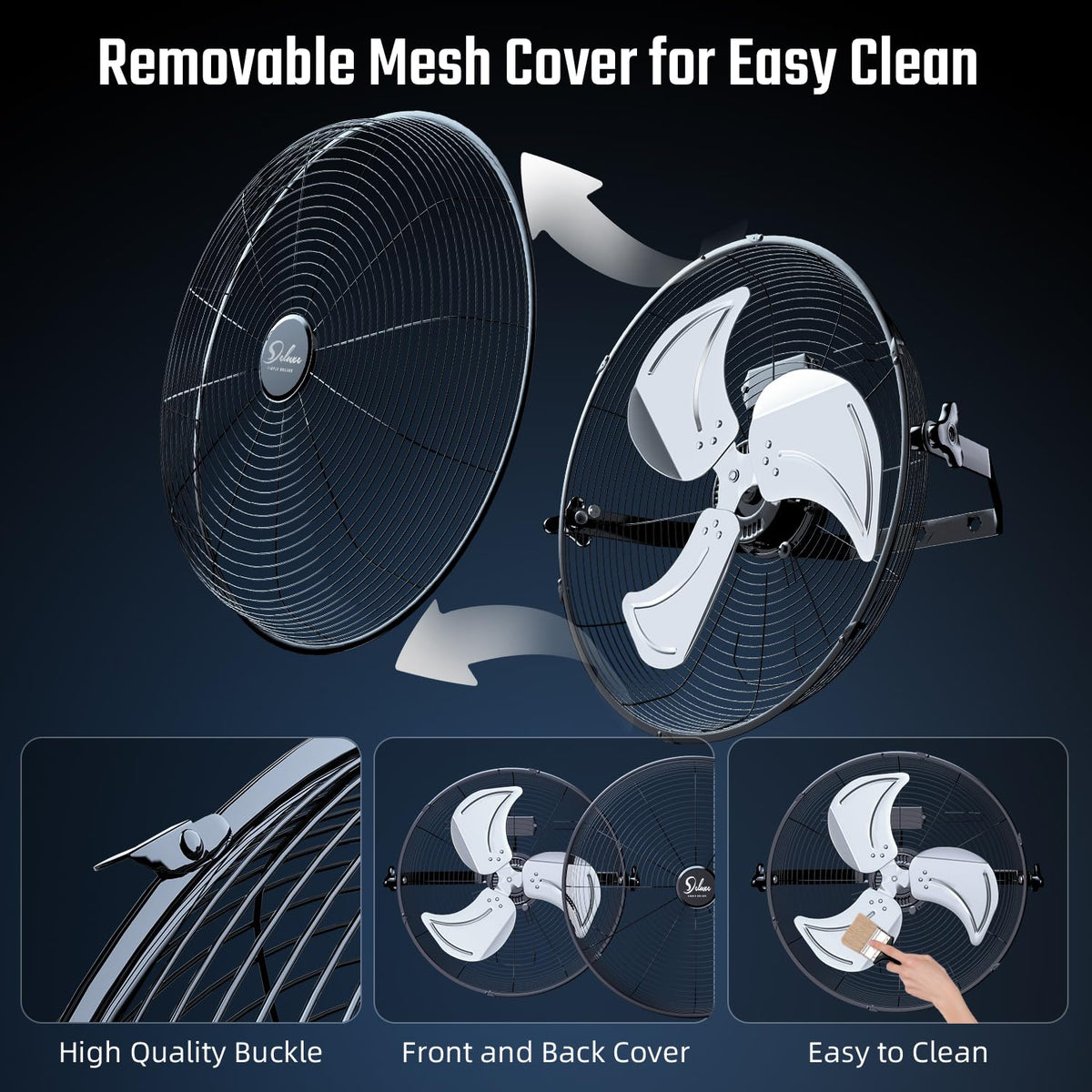 20 Inch 3 Speed Black Wall-Mount Fan B496
