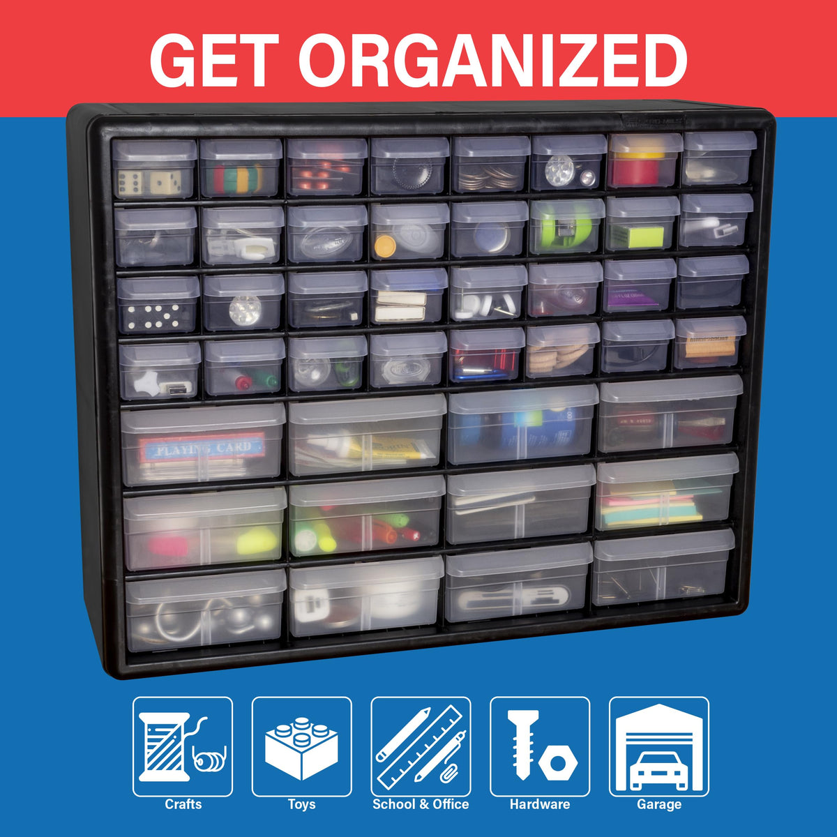 44 Drawer Black Plastic Storage Cabinet Z394