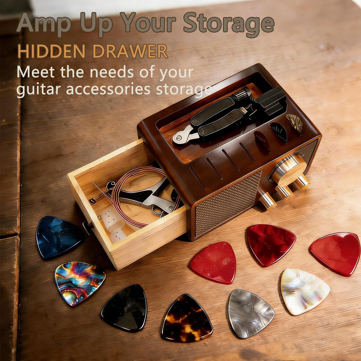Wooden Guitar Pick Holder M30712