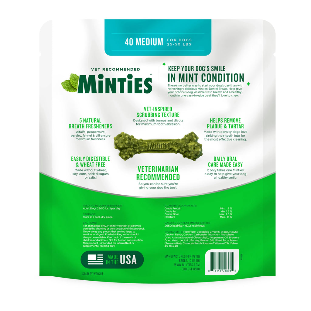 Mint Dental Chews for Dogs, 40 Ct L12456