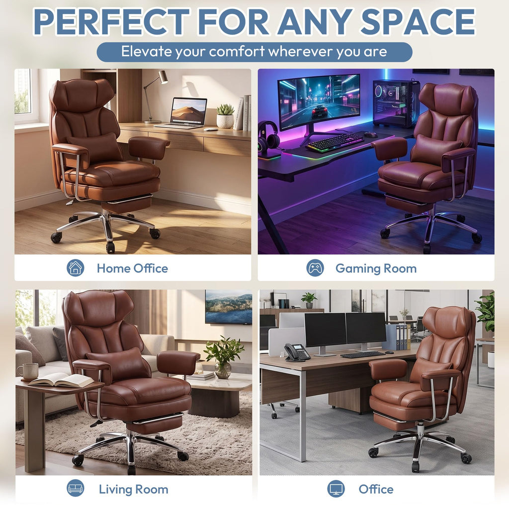 Brown Ergonomic Leather Office Chair P164