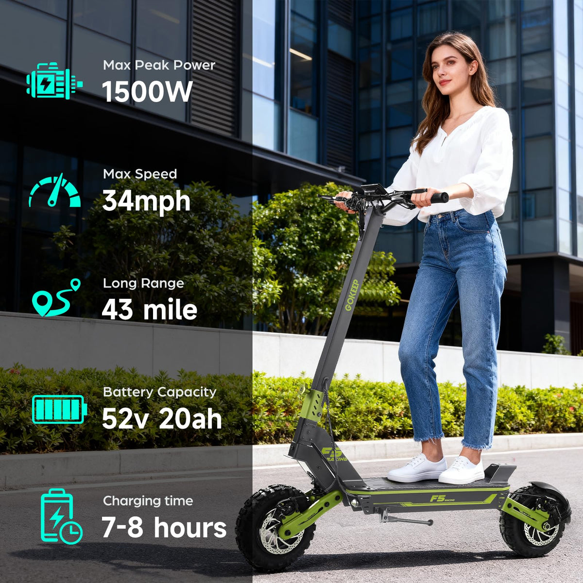 1500W 52V 20ah Electric Scooter J10381