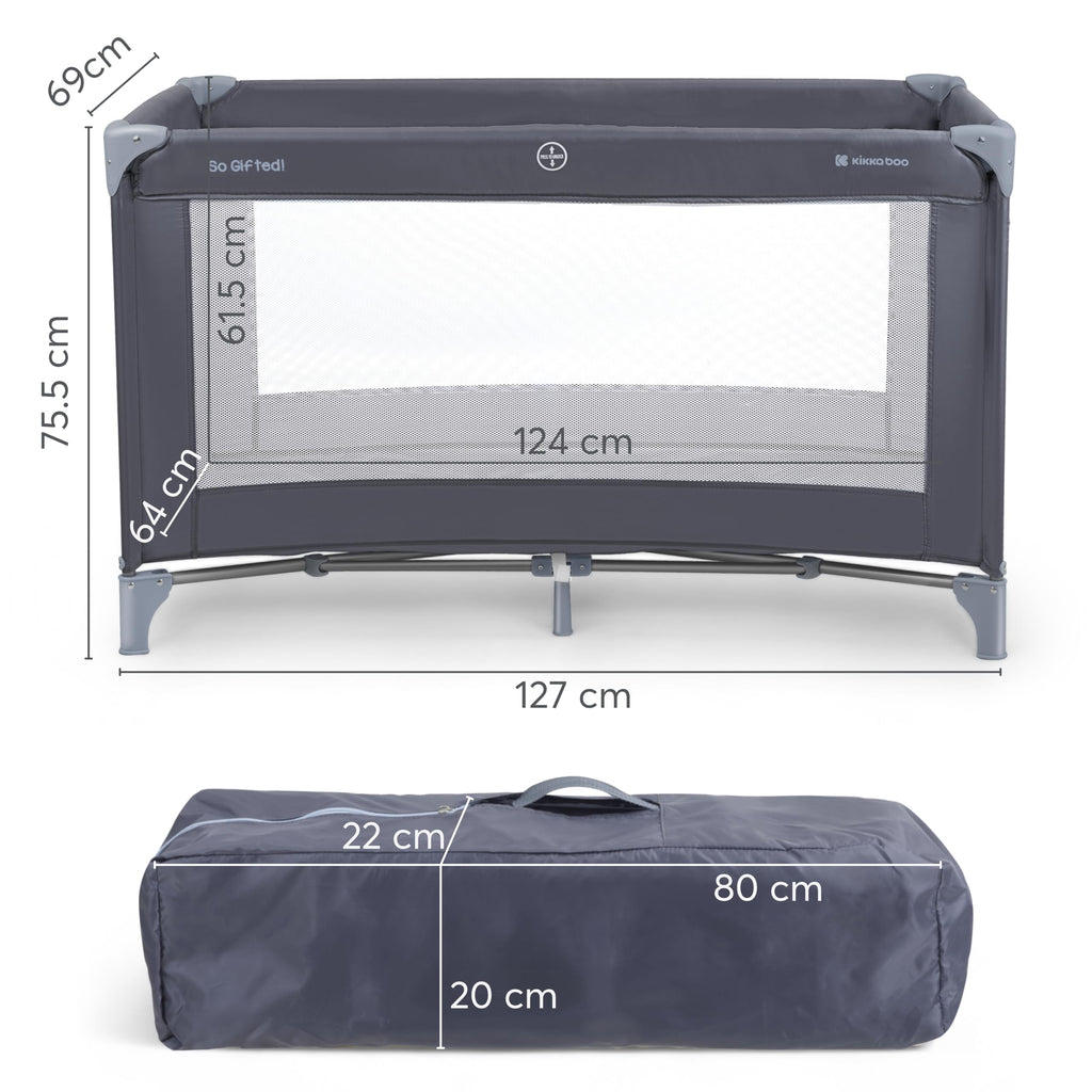 Foldable Lightweight Travel Cot with Carry Bag, Navy Blue Y78818