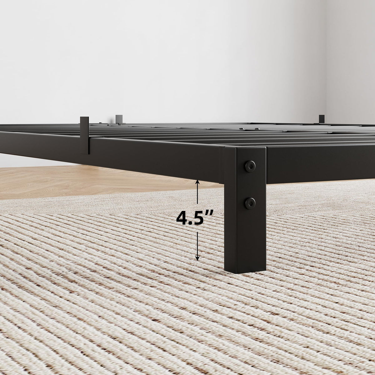 Black Metal Platform Bed Frame J778407