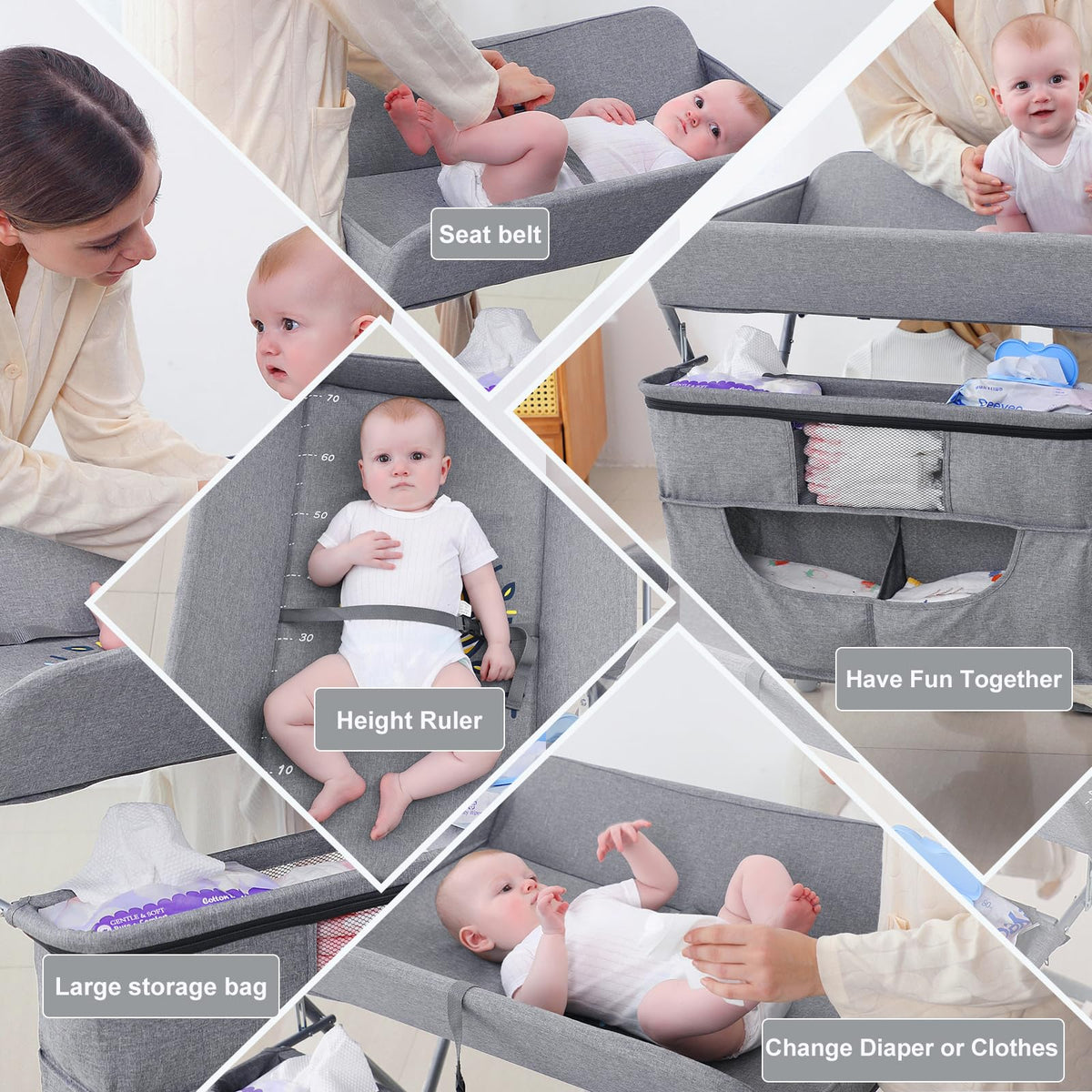 Portable Foldable Baby Changing Station with Wheels M63006