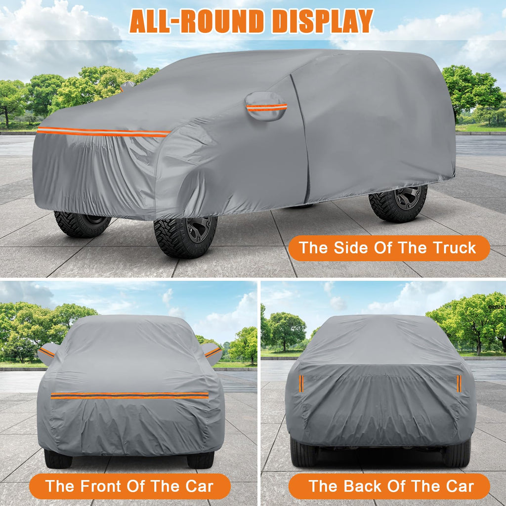 Waterproof Truck Cover for CrewCab 5.5/5.7/5.8 ft with Camper Shell Topper W208