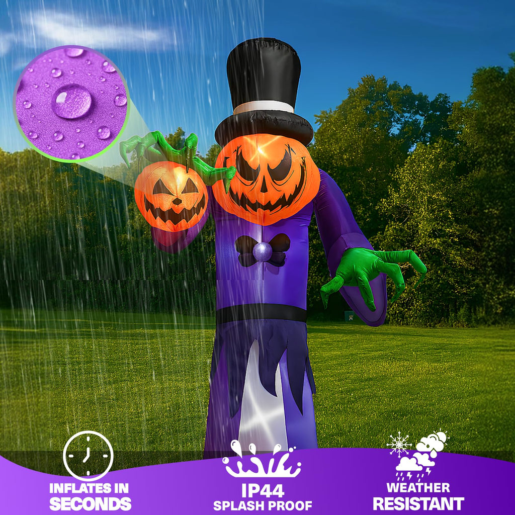 11FT Inflatable Pumpkin Grim Reaper with LEDs N321647