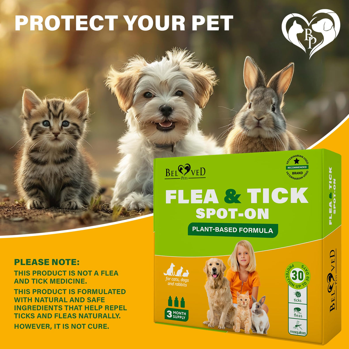 Flea & Tick Spot-On Drops for Dogs and Cats 3 Supply Pack J249683