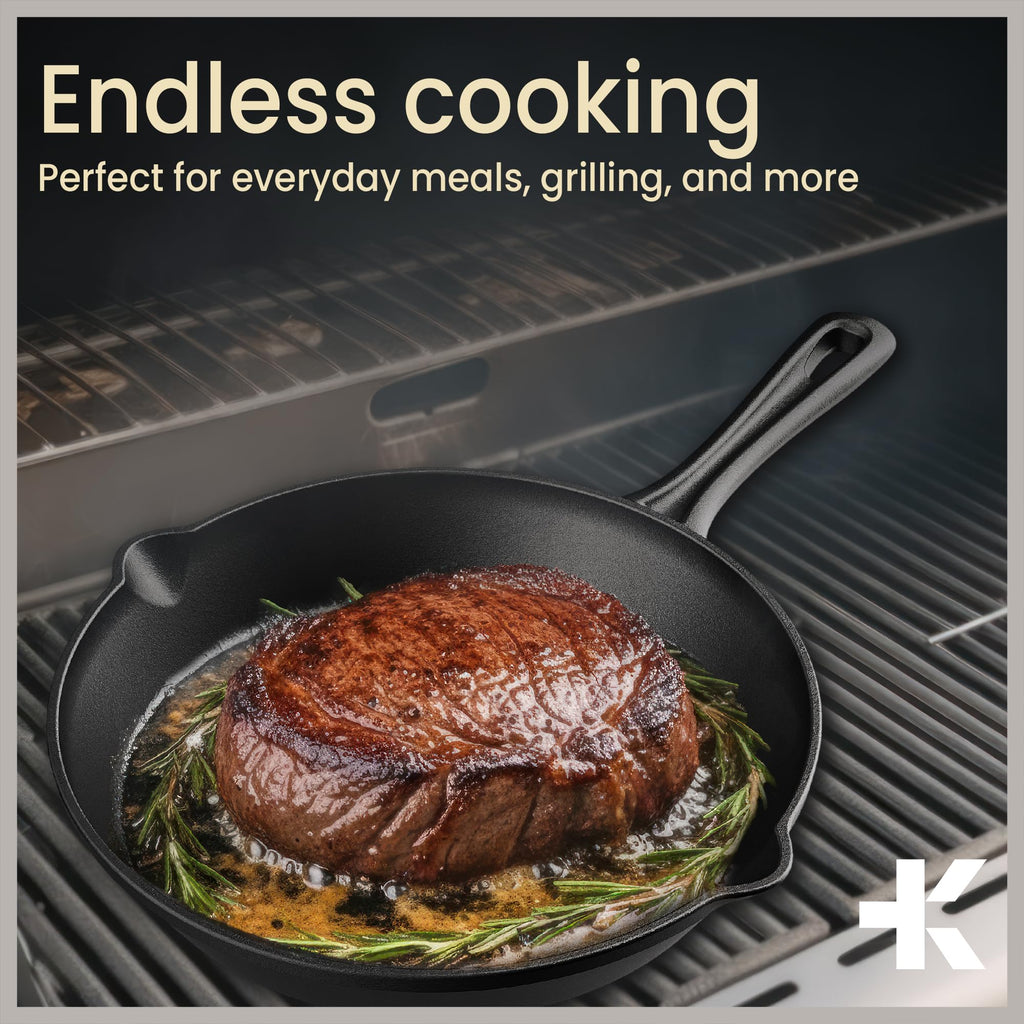 10" Pre Seasoned Cast Iron Skillet with Glass Lid P3134