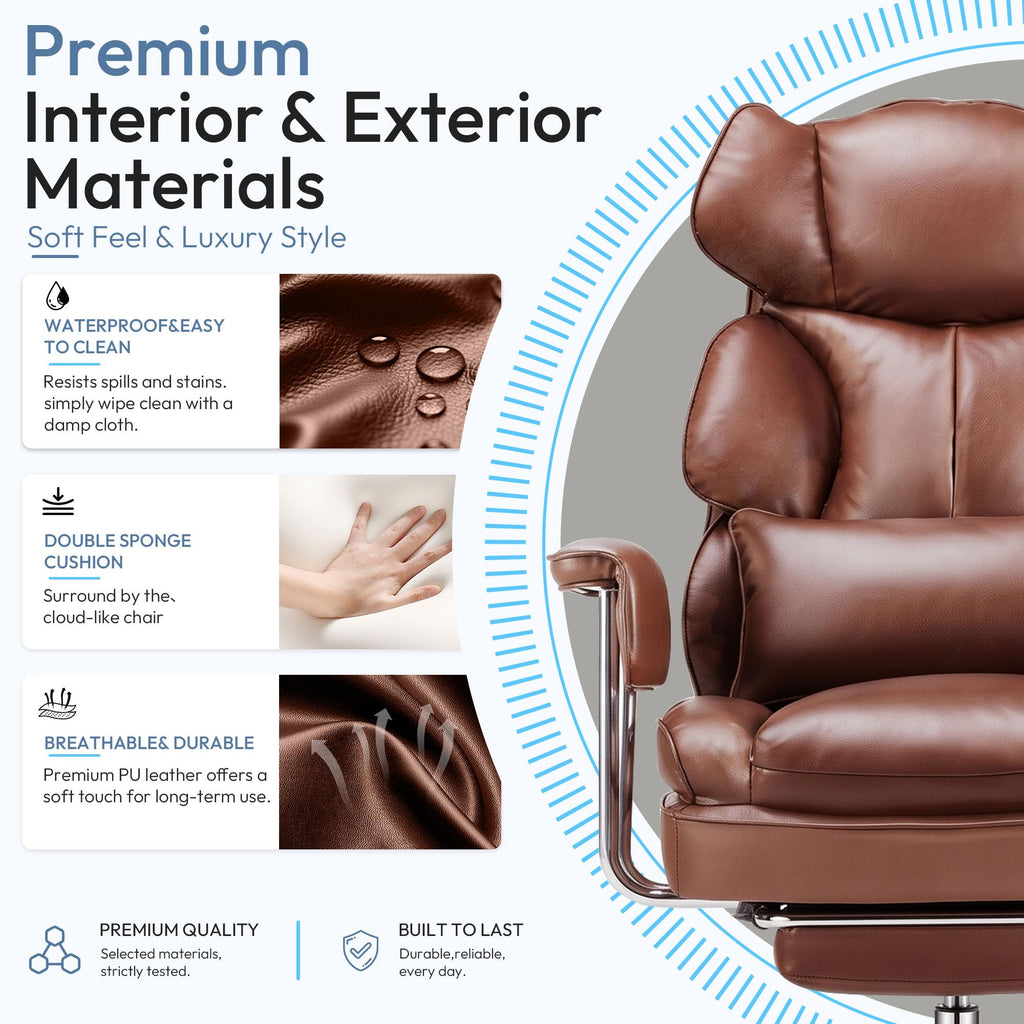 Brown Ergonomic Leather Office Chair P164