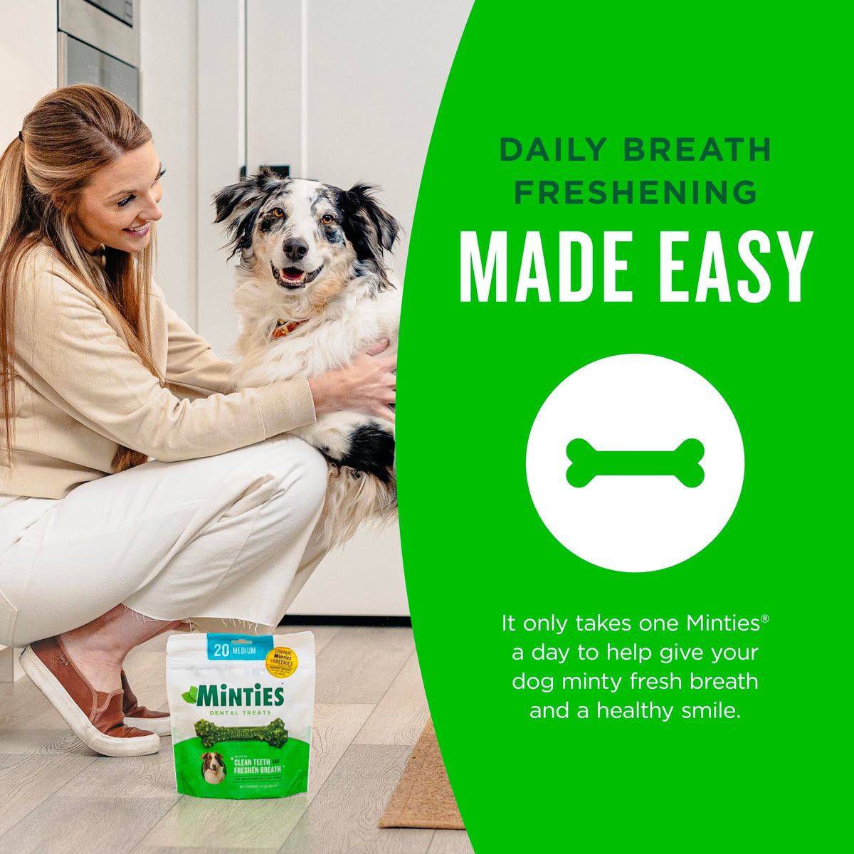 Mint Dental Chews for Dogs, 40 Ct L12456