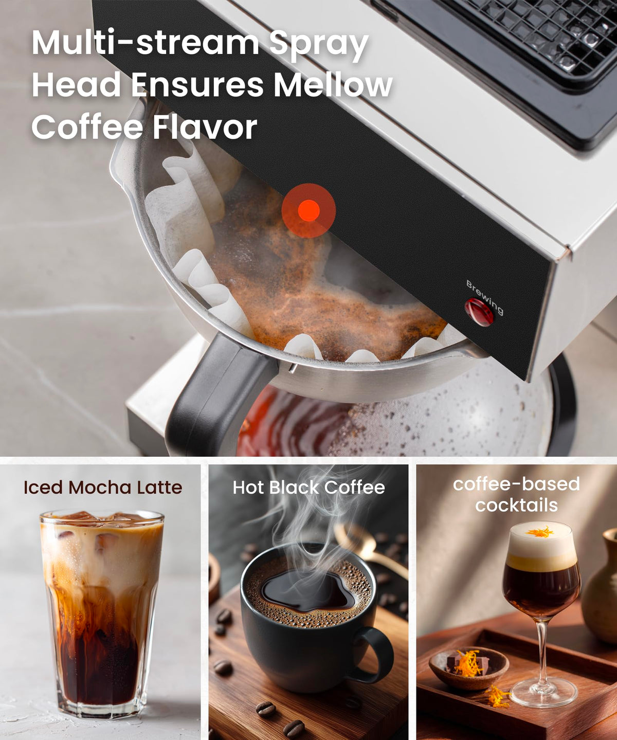 Commercial Pour Over Coffee Maker with 2 Warmers X72174