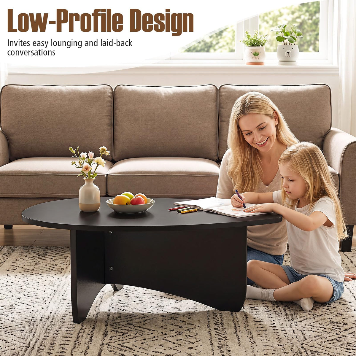 Oval Coffee Table Black L80208
