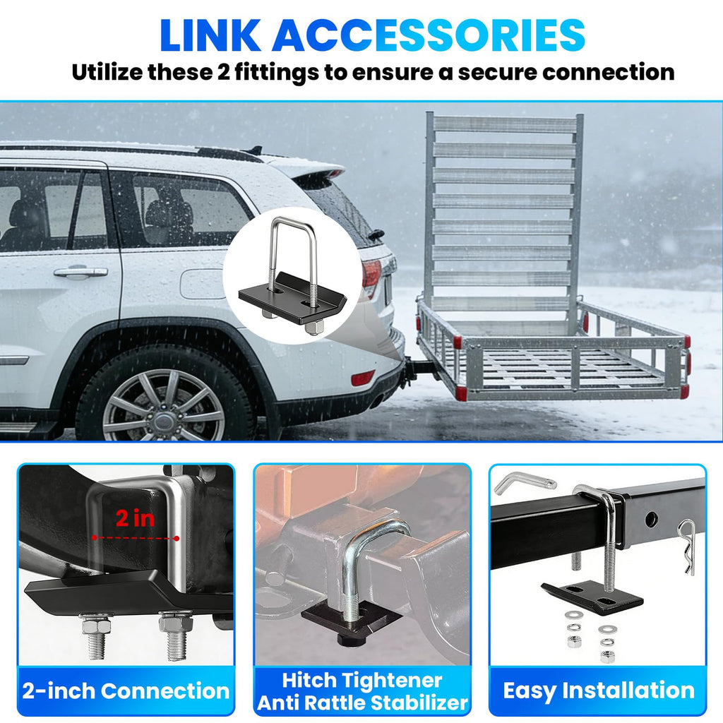 500LBS Heavy-Duty Aluminum Hitch Cargo Carrier with Ramp J83719