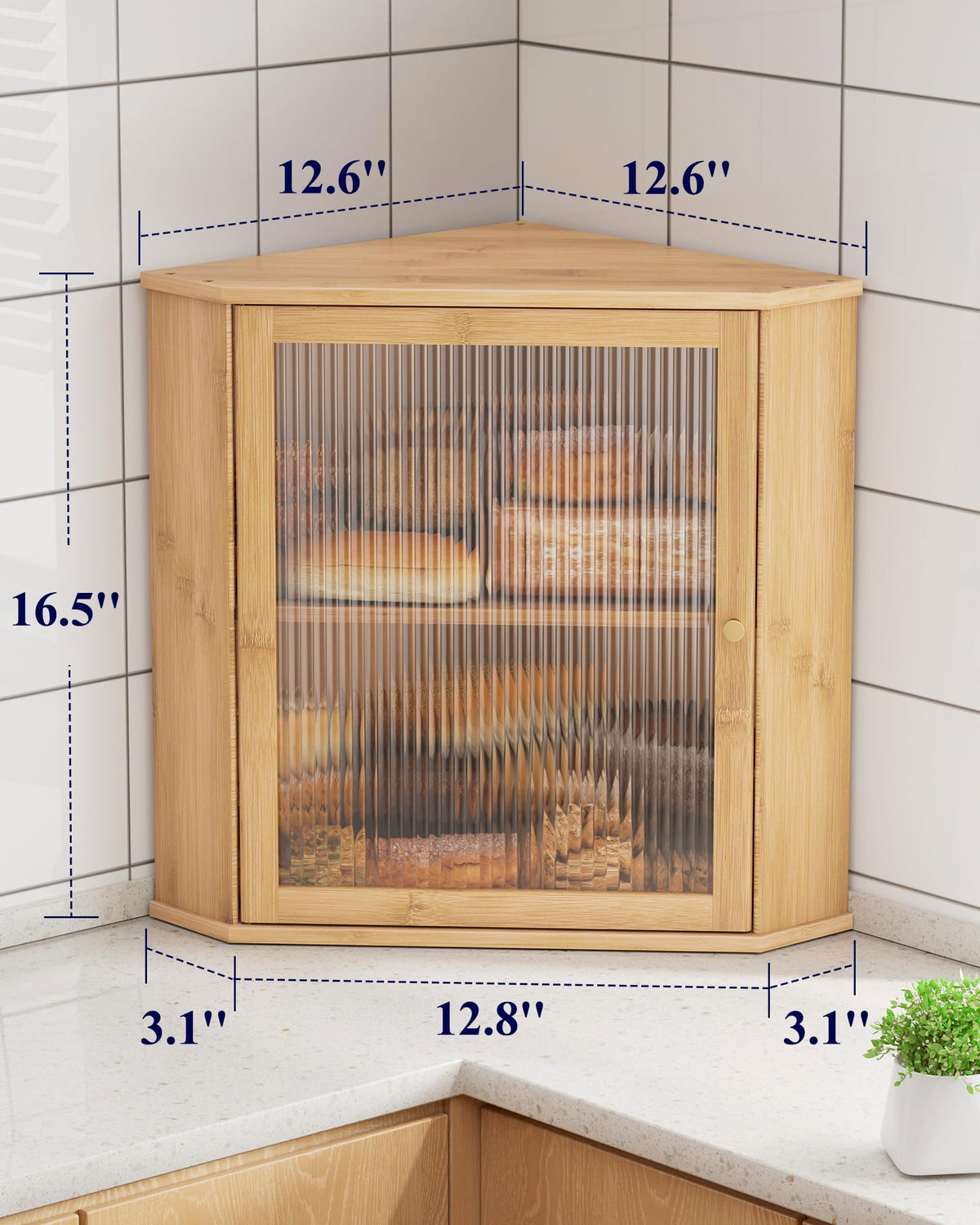 Wooden Corner Bread Box U56462