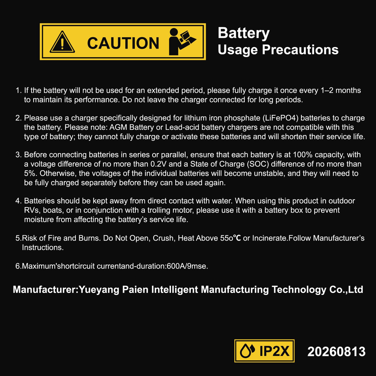 12V 100Ah LiFePO4 Lithium Battery 2 Pack I660831