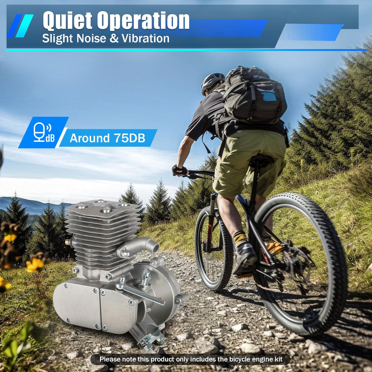 2-Stroke 100cc Bicycle Engine Kit with 44 Tooth Sprocket Z87217
