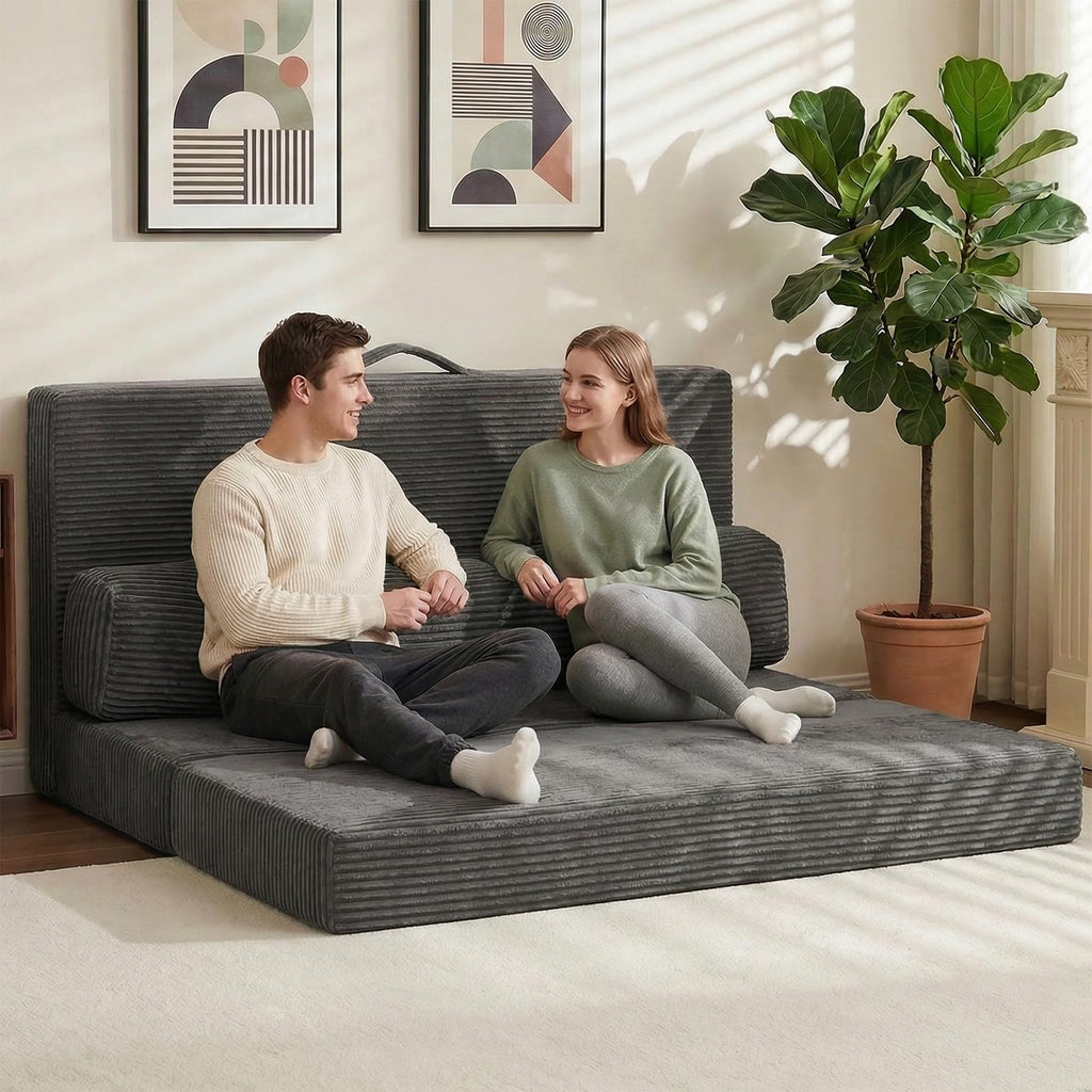 6 inch Tri-Folding Full Size Grey Mattress Y4109