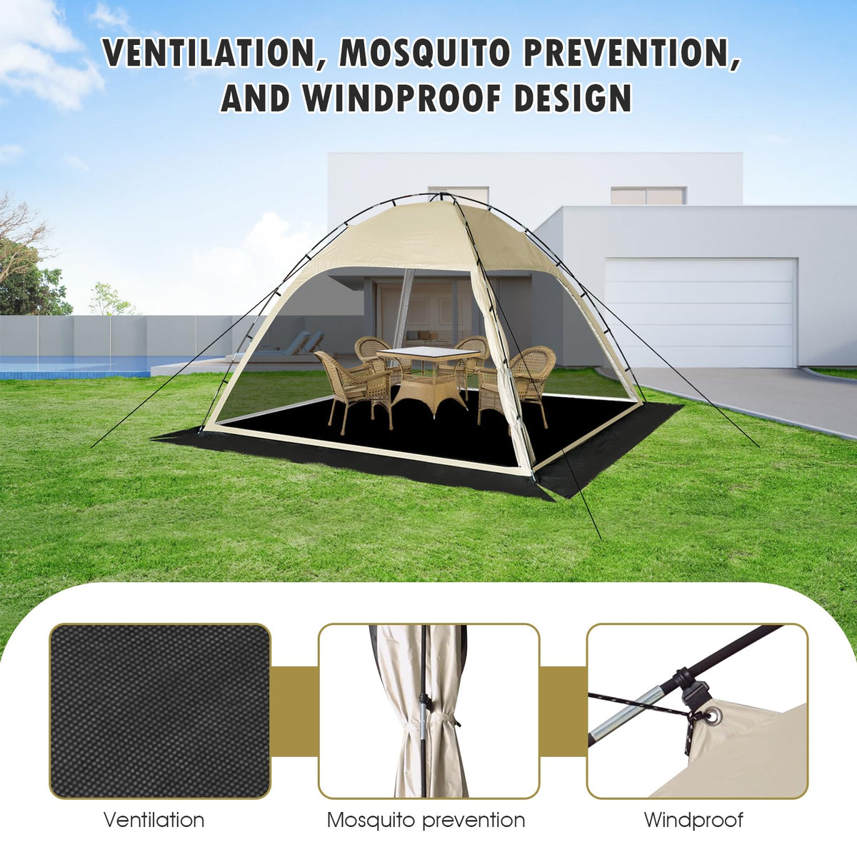10'x10' Screen Tent with Removable Floor and Mosquito Netting K581990