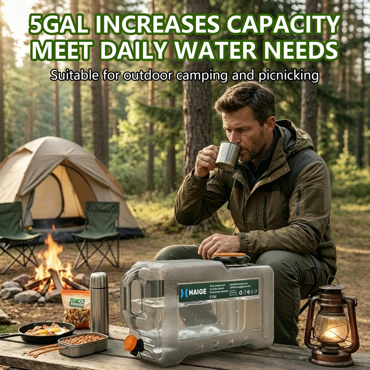5 Gallon BPA-Free Portable Water Jug with Spigot I511