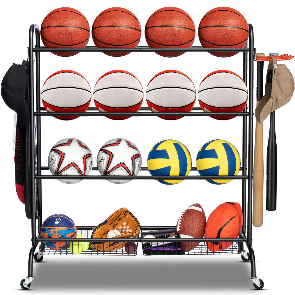 4 Tier Basketball Rack with Wheels T506