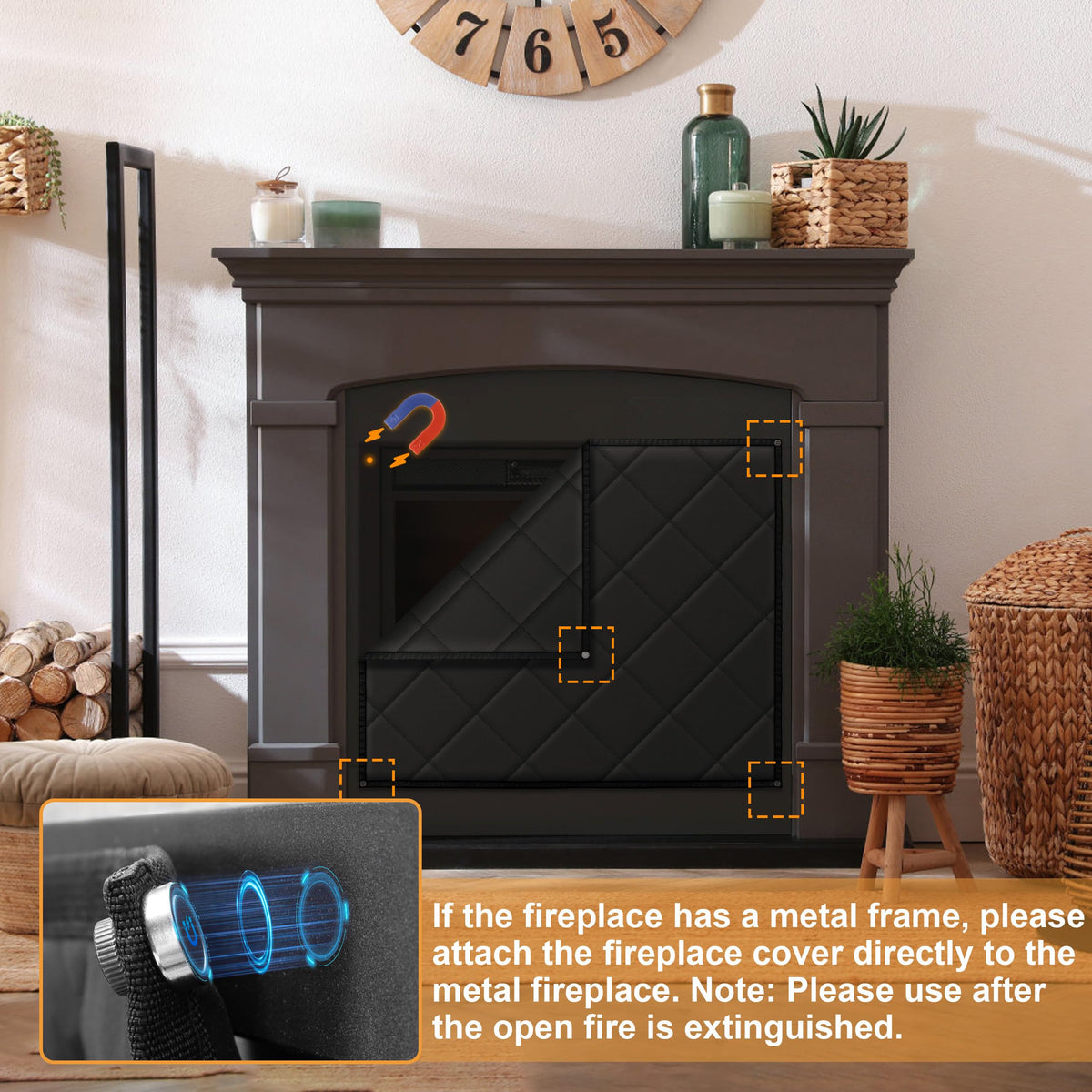 Magnetic Fireplace Cover 36" x 30" B756731
