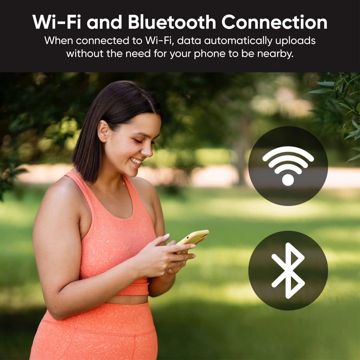 Wi-Fi & Bluetooth Body Composition Scale with Handle, 400 lbs, Black Y26580
