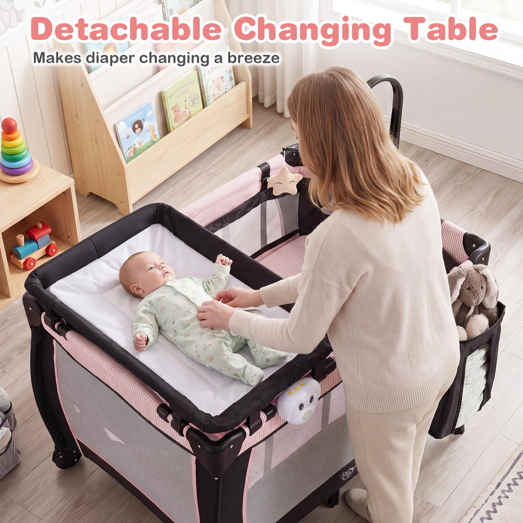 3 in 1 Pack and Play Portable Baby Playard with Bassinet T32947