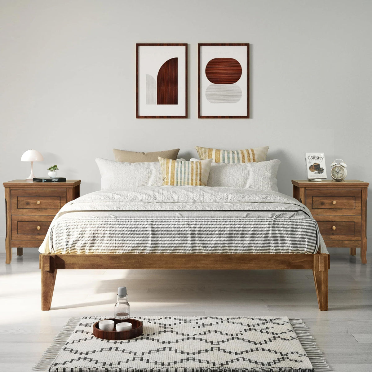2 Drawer Wood Nightstand Set of 2 W58598