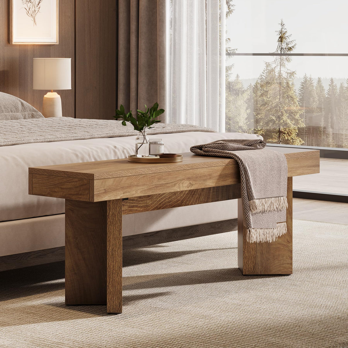 47" Wooden Bench W837589