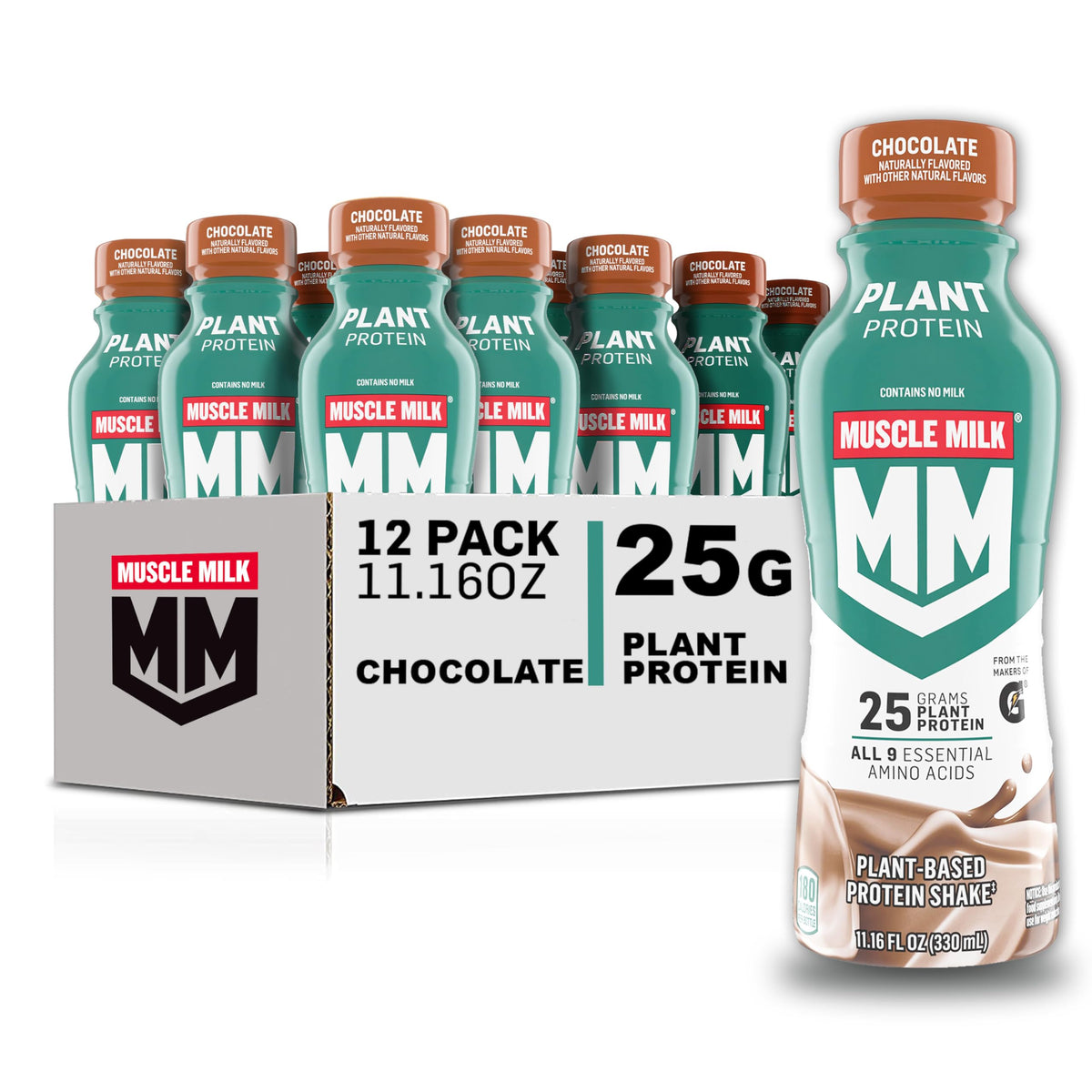 Plant Based Protein Shake Chocolate 11.16 Fl Oz Pack of 12 B670