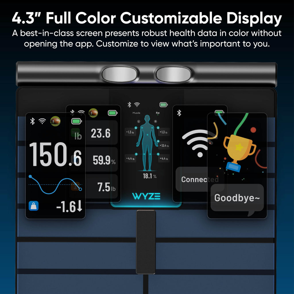 Wi-Fi & Bluetooth Body Composition Scale with Handle, 400 lbs, Black Y26580