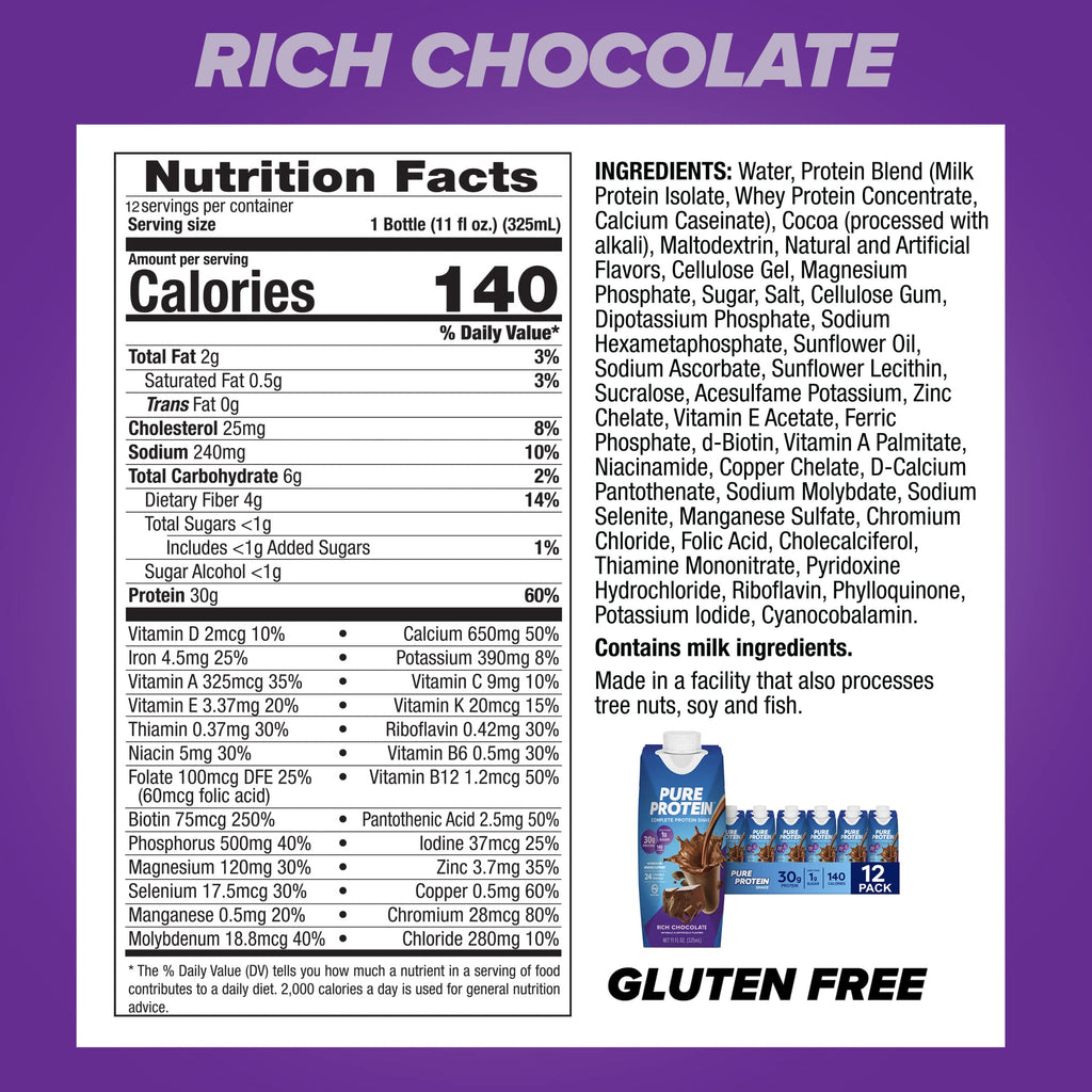 Chocolate Protein Shake 30g Protein 12 Pack E34315