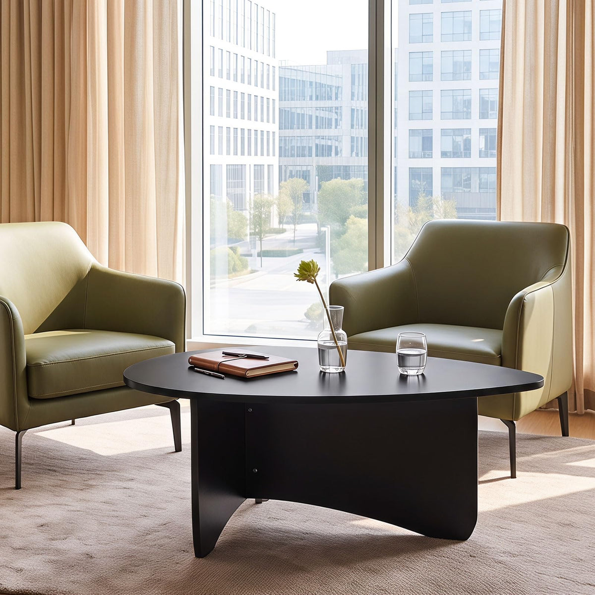Oval Coffee Table Black L80208