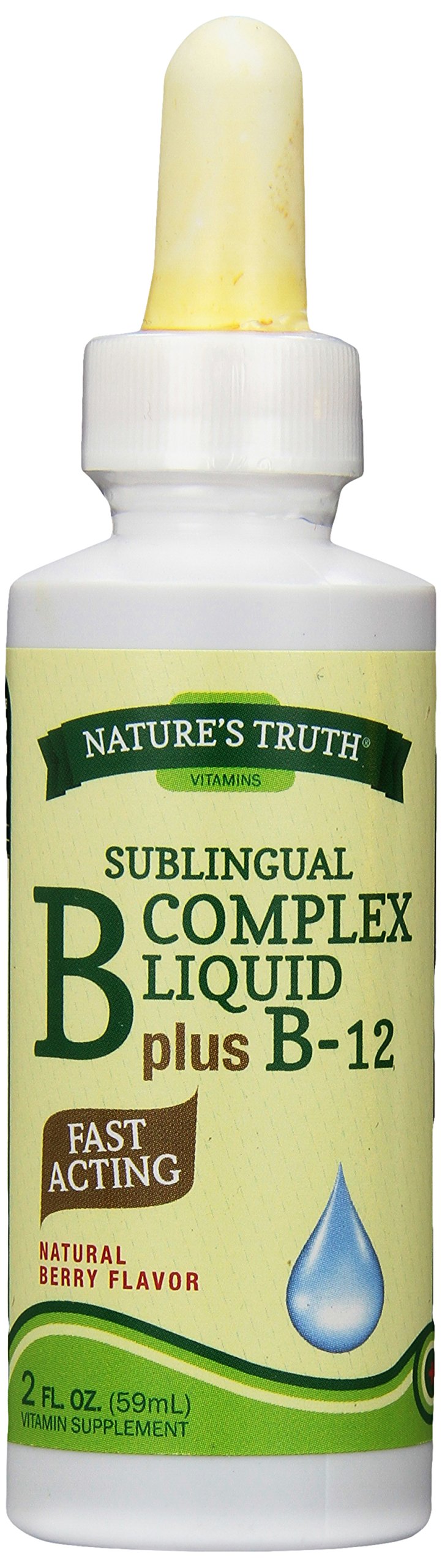 Sublingual Vitamin B Complex Plus B-12 Liquid, Natural Berry, 2 Fl Oz (Pack of 3) N462
