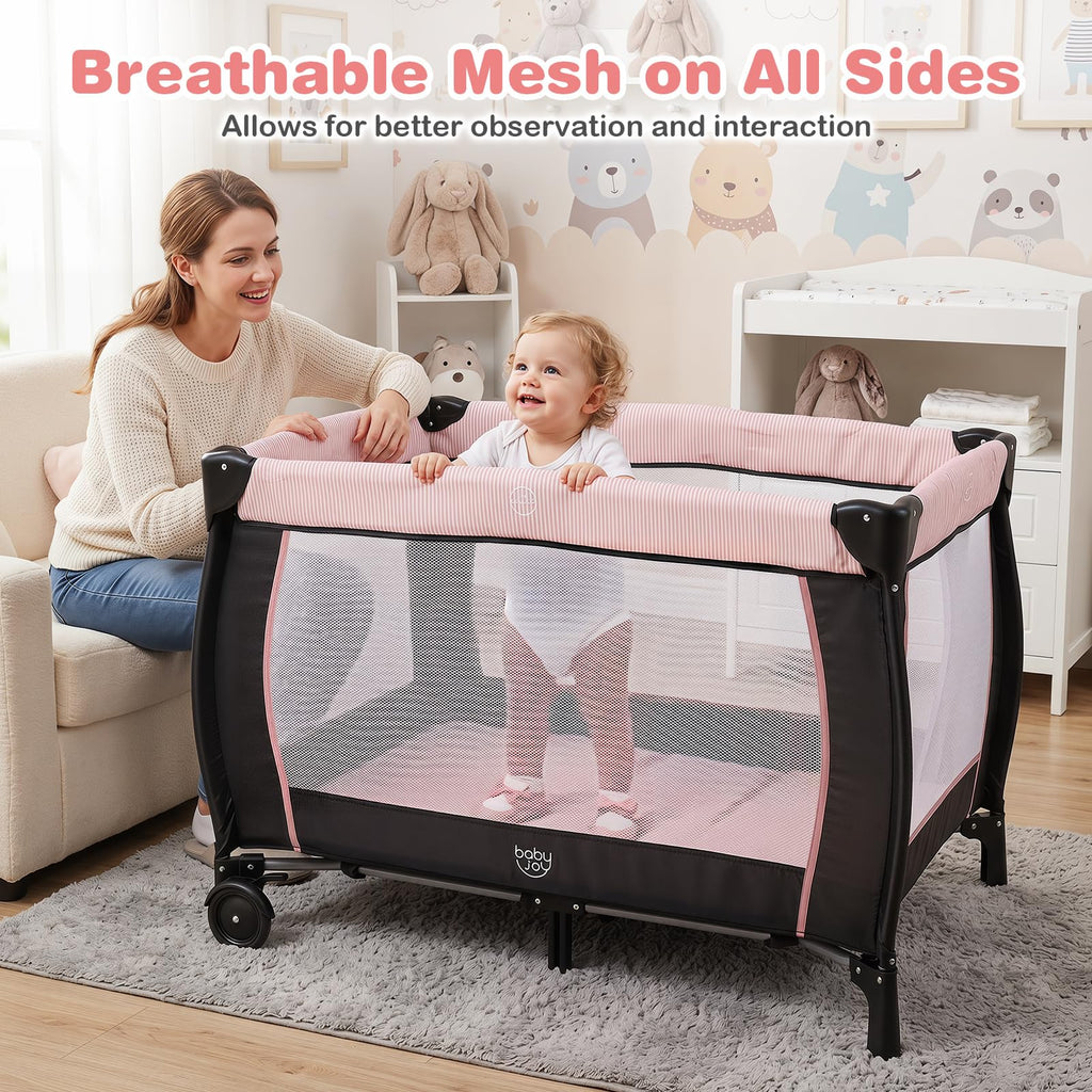 3 in 1 Pack and Play Portable Baby Playard with Bassinet T32947