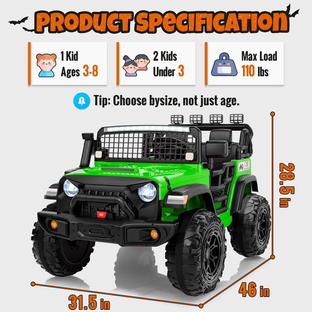 24V 2-Seater Electric Ride On Car Truck with Remote Control Q506956