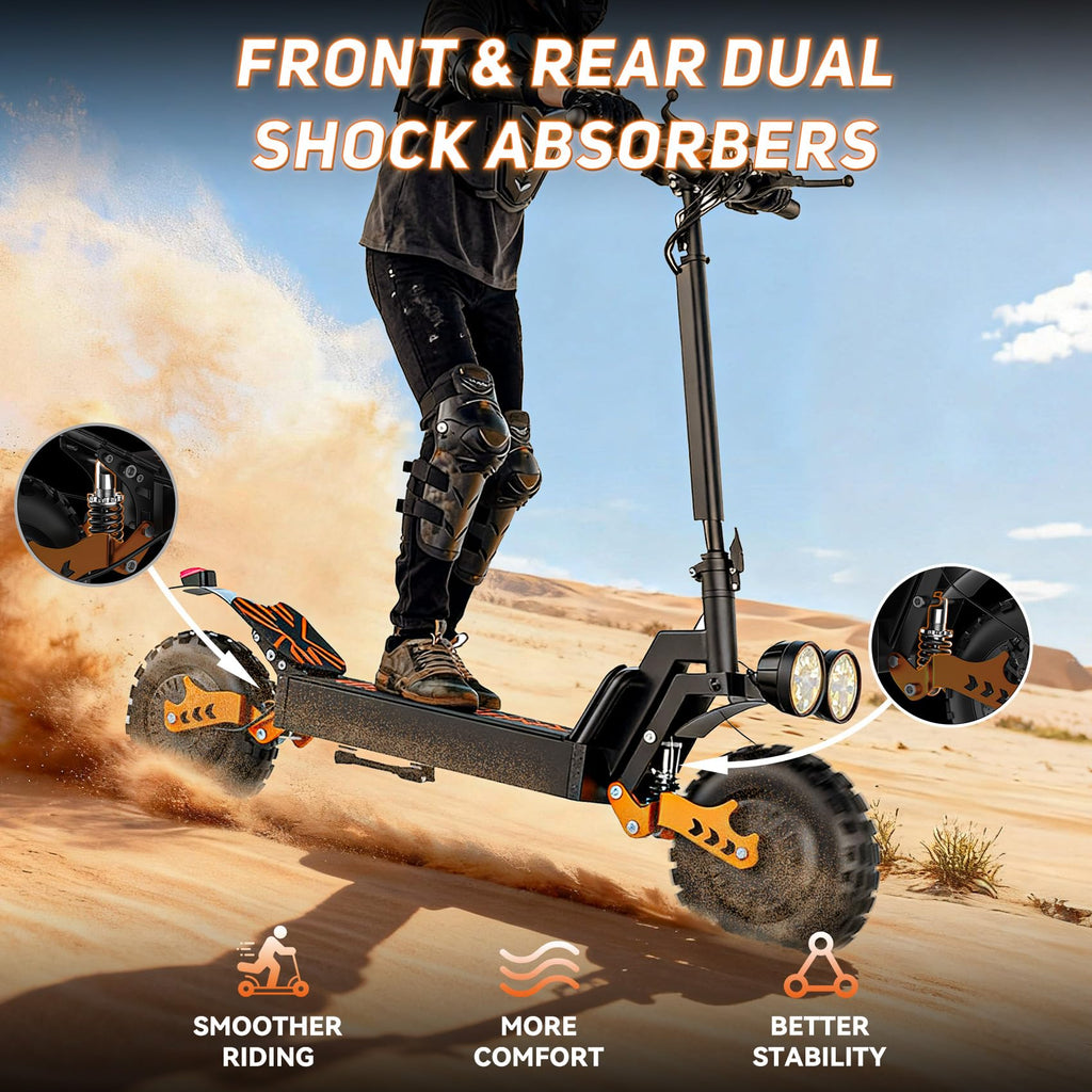 2400W Dual Motor 70 Miles Range 30MPH Foldable Off Road Electric Scooter F8721